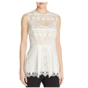 Elie Tahari Alessandra Floral Crochet Lace Blouse Size 6